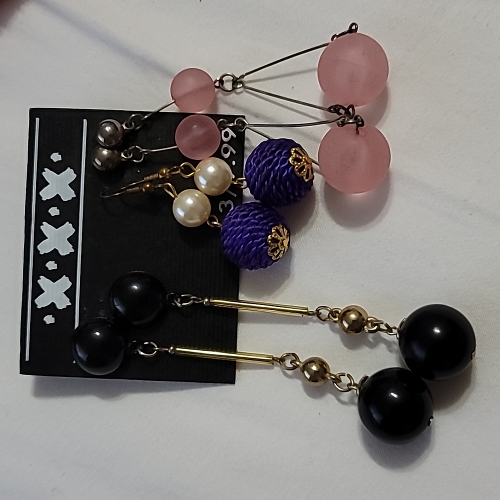 Set of 3 Beaded Earring Sets